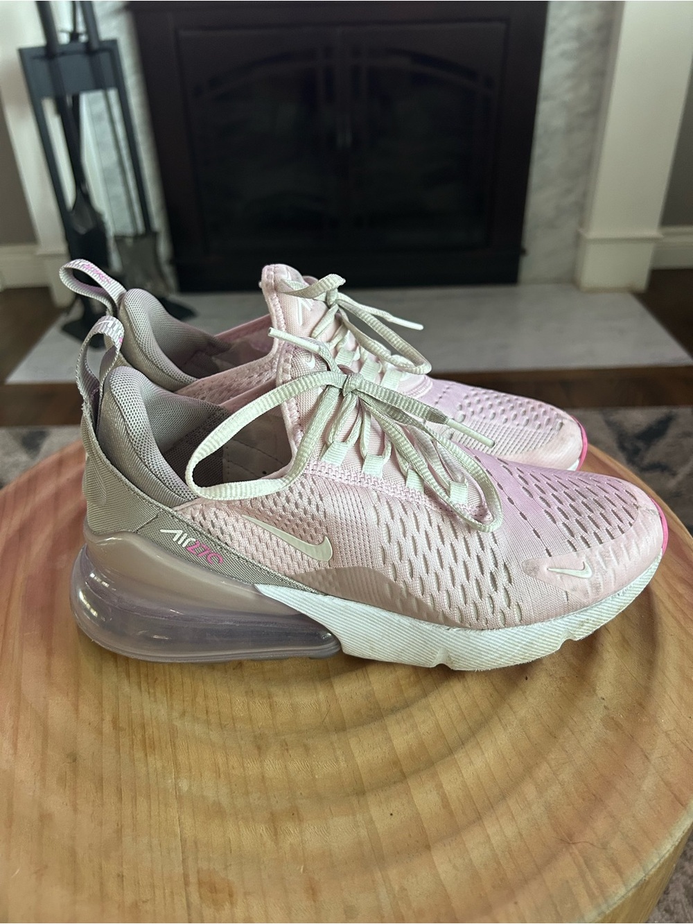 Nike Women's Air Max 270 Light Pink and White Sneakers